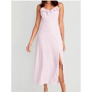 Old Navy Womens Linen Blend Midi Dress Size Large Light Pink Sleeveless